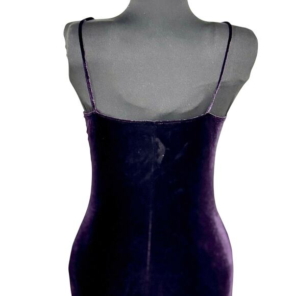 90's Purple Velvet Stretch Gown Size Small Embellished NYE Prom Fairycore‎ Maxi - Picture 6 of 11